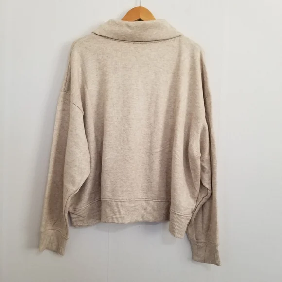NWT Universal Thread Beige Heather Oatmeal Collared Pullover Sweater Size 3X - Picture 4 of 9
